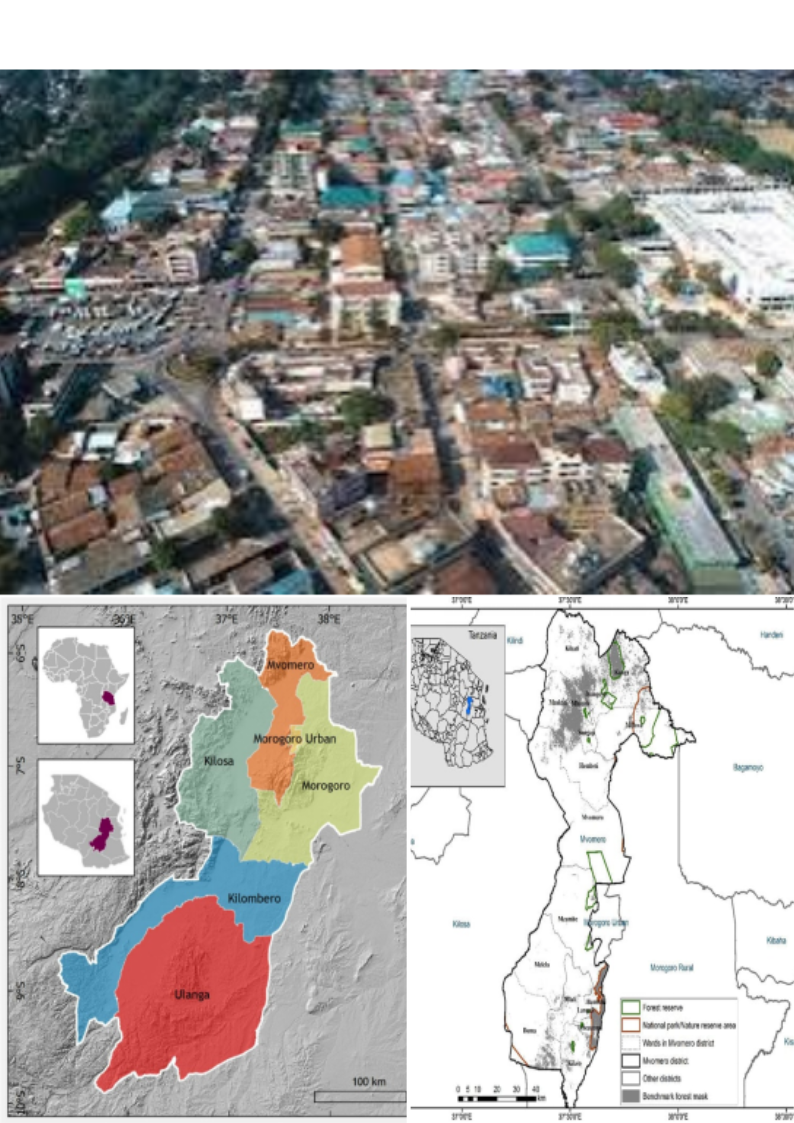 Map of Tanzania showing SAWA’s working areas